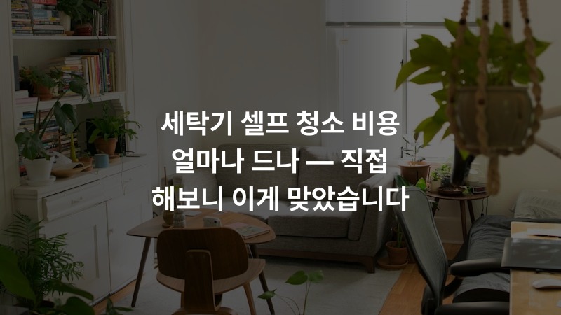 세탁기 셀프 청소 비용 얼마나 드나 — 직접 해보니 이게 맞았습니다