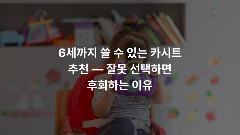 6세까지 쓸 수 있는 카시트 추천 — 잘못 선택하면 후회하는 이유